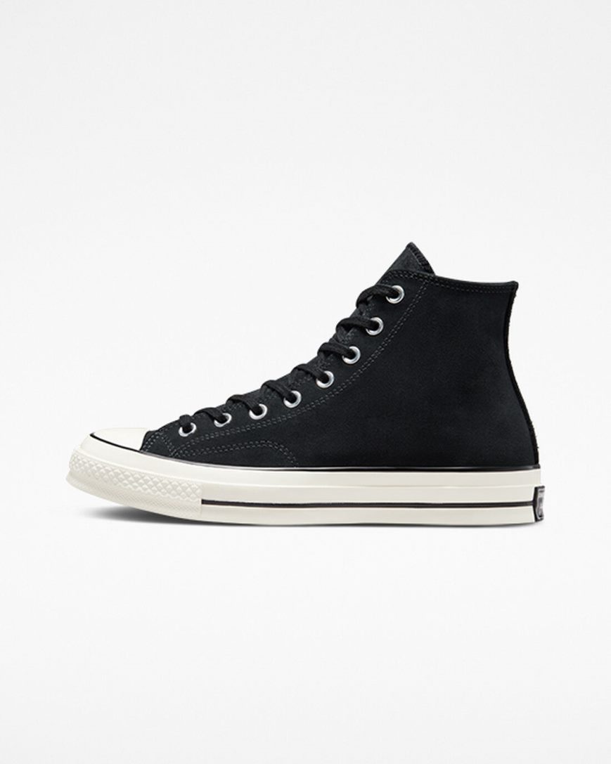 Tenisi Inalti Barbati Converse Chuck 70 Piele Intoarsa Negrii | RO EOKZS356